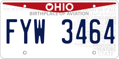 OH license plate FYW3464