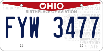 OH license plate FYW3477