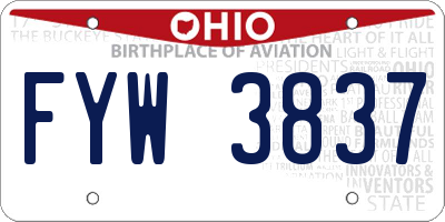 OH license plate FYW3837