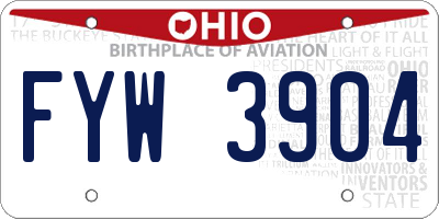 OH license plate FYW3904