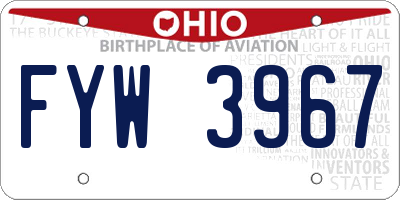 OH license plate FYW3967