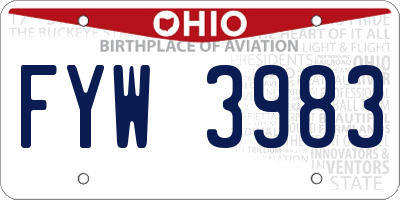 OH license plate FYW3983