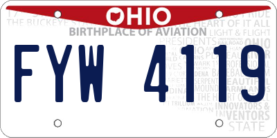 OH license plate FYW4119