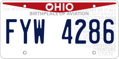 OH license plate FYW4286