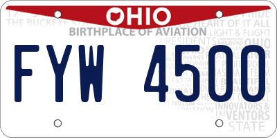 OH license plate FYW4500