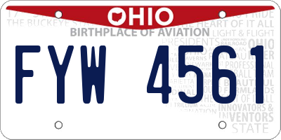OH license plate FYW4561