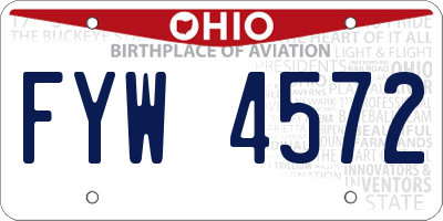 OH license plate FYW4572