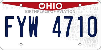 OH license plate FYW4710
