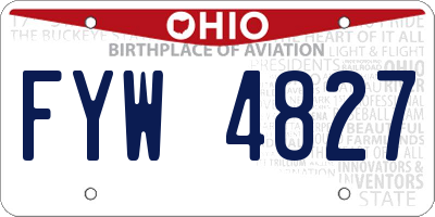 OH license plate FYW4827