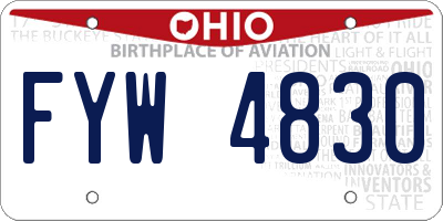 OH license plate FYW4830