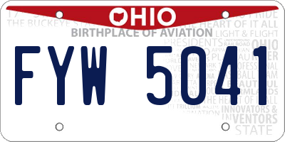 OH license plate FYW5041