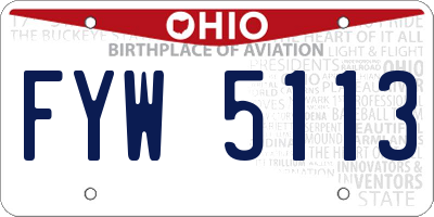 OH license plate FYW5113