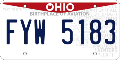 OH license plate FYW5183