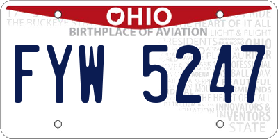 OH license plate FYW5247
