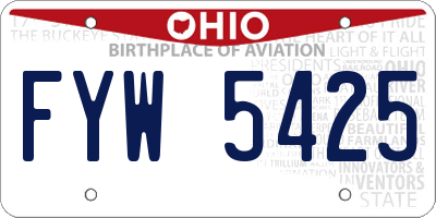 OH license plate FYW5425