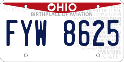OH license plate FYW8625