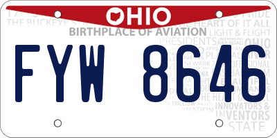 OH license plate FYW8646