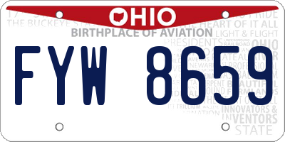 OH license plate FYW8659
