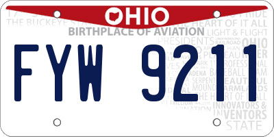 OH license plate FYW9211