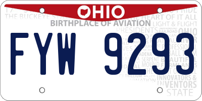 OH license plate FYW9293