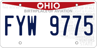 OH license plate FYW9775