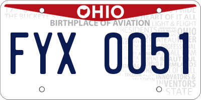 OH license plate FYX0051