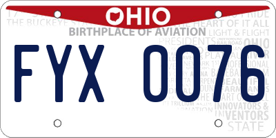 OH license plate FYX0076