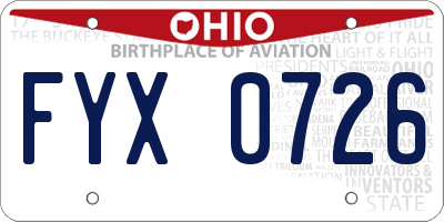 OH license plate FYX0726