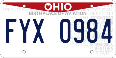 OH license plate FYX0984