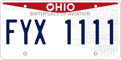 OH license plate FYX1111