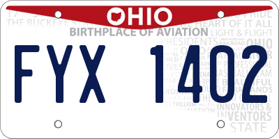 OH license plate FYX1402