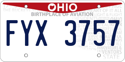 OH license plate FYX3757