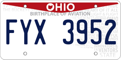 OH license plate FYX3952