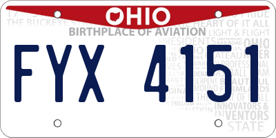 OH license plate FYX4151