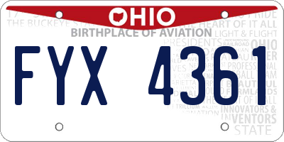 OH license plate FYX4361