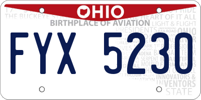 OH license plate FYX5230