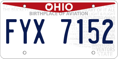 OH license plate FYX7152