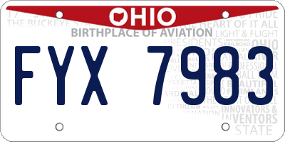 OH license plate FYX7983