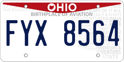 OH license plate FYX8564