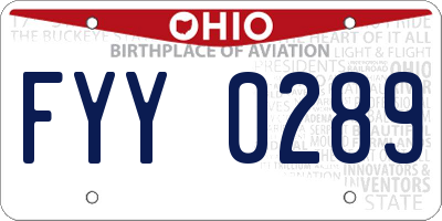 OH license plate FYY0289