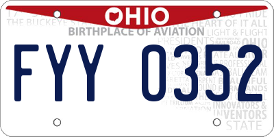 OH license plate FYY0352