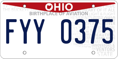 OH license plate FYY0375