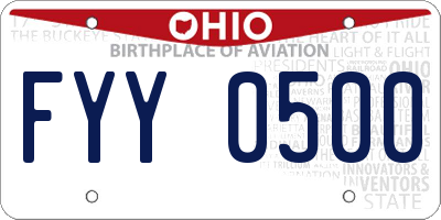 OH license plate FYY0500