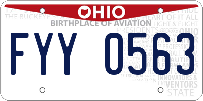 OH license plate FYY0563
