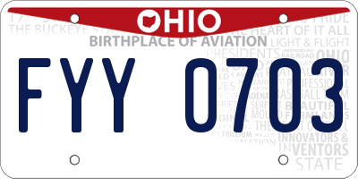OH license plate FYY0703