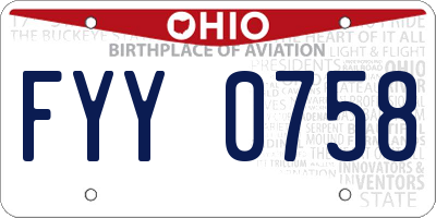 OH license plate FYY0758