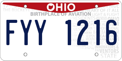 OH license plate FYY1216