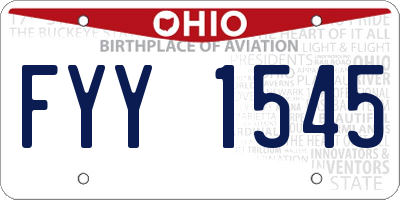 OH license plate FYY1545