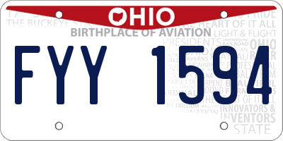 OH license plate FYY1594