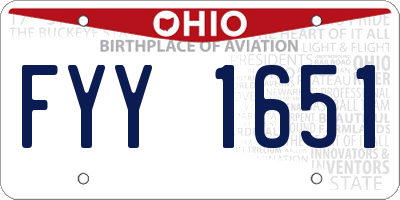 OH license plate FYY1651